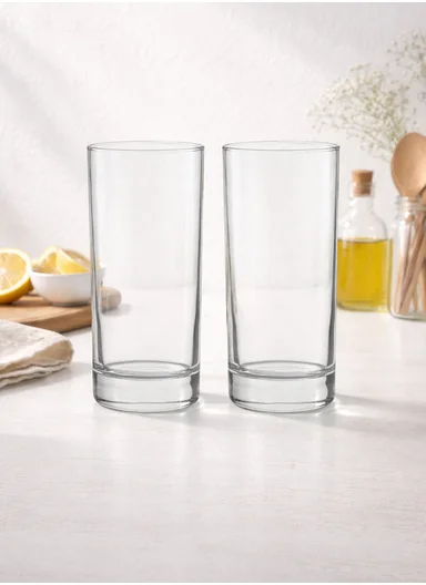 285ML 6Pcs High-Quality Round Glass Cup Set (D6 x H13.5)cm - Transaparent