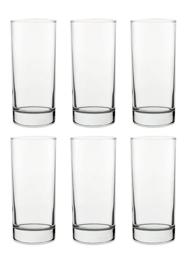 285ML 6Pcs High-Quality Round Glass Cup Set (D6 x H13.5)cm - Transaparent