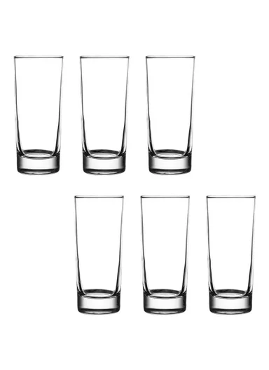 285ML 6Pcs High-Quality Round Glass Cup Set (D6 x H13.5)cm - Transaparent