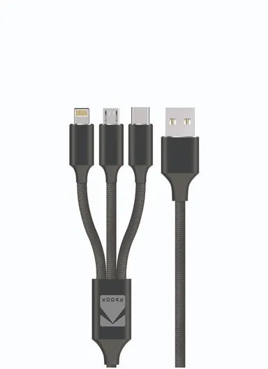 1.5m 3-in 1 Male to Male Cable USB -Type A to Type C &amp; Micro USB &amp; Lighting Copper - USBC5901