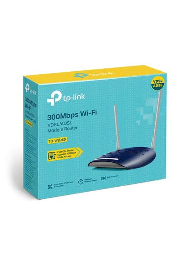 300Mbps 2 Antenna Wireless N VDSL/ADSL Modem Router TD-W9960