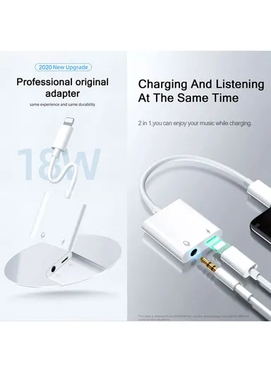 Call-Supporting Lightning To 3.5mm Audio &amp; Lightning Charging Converter Adapter S-Y105