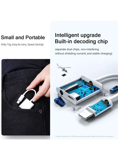 Call-Supporting Lightning To 3.5mm Audio &amp; Lightning Charging Converter Adapter S-Y105