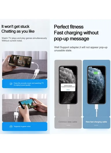 Call-Supporting Lightning To 3.5mm Audio &amp; Lightning Charging Converter Adapter S-Y105