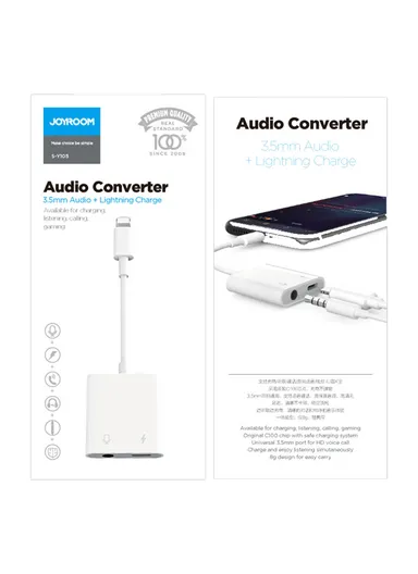 Call-Supporting Lightning To 3.5mm Audio &amp; Lightning Charging Converter Adapter S-Y105