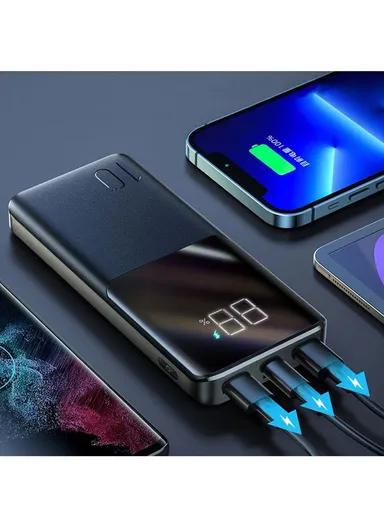 10000mAh 22.5W LED Display QC3.0 &amp; PD3.0 Fast Charging Power Bank JR-QP191 - Black