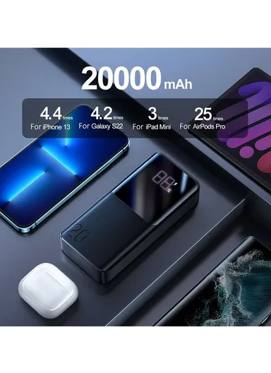 20000mAh 22.5W LED Display Fast Charging Power Bank JR-QP192 - Black