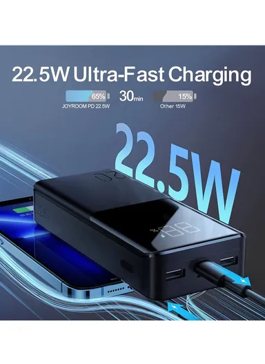 20000mAh 22.5W LED Display Fast Charging Power Bank JR-QP192 - Black