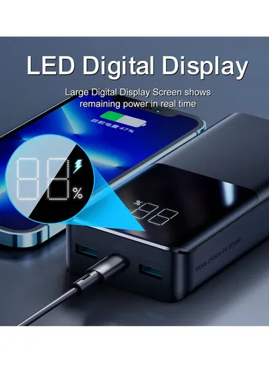 20000mAh 22.5W LED Display Fast Charging Power Bank JR-QP192 - Black
