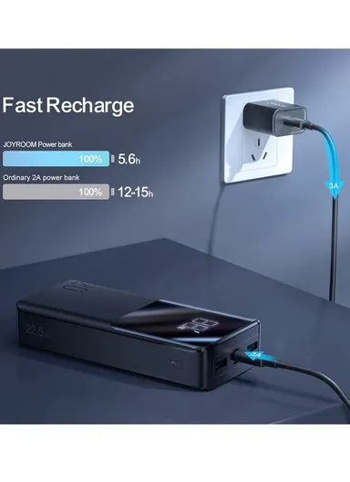 20000mAh 22.5W LED Display Fast Charging Power Bank JR-QP192 - Black