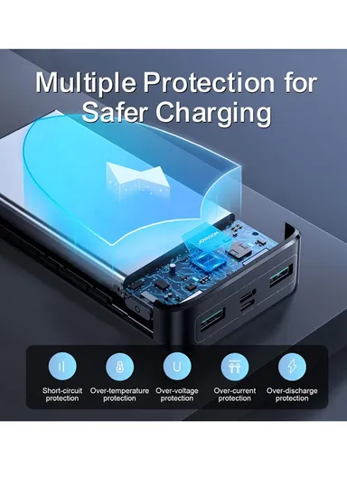 20000mAh 22.5W LED Display Fast Charging Power Bank JR-QP192 - Black