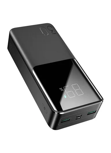 22.5W 30000mAh QC3.0 &amp; PD3.0 Dual Input 3-Way Output Power Bank JR-QP193 - Black