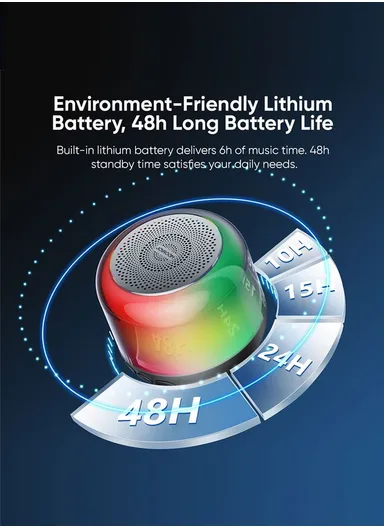 600mAh 3W 2" Drive Unit Bluetooth AUX TF Card 3D Spatial Mini Wireless Speaker JR-ML03