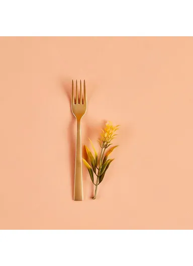 6 Pieces Large Dinner Fork - Gold