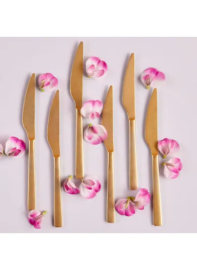 6 Pieces Small Dinner Knife - Gold