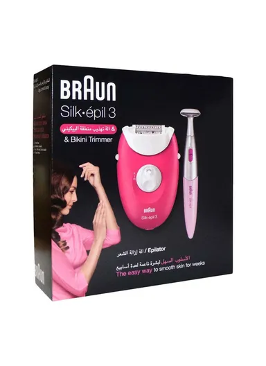 Braun 7W Silk-Epil 3 Bodyand Face Trimmer Epilator SE3420