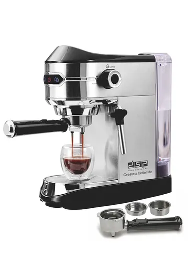 1450W 1L Twin Brewing Espresso Powder Coffee Maker, 15-Bar High Pressure Coffee Maker KA3065 (L29 x W12 x H29)cm