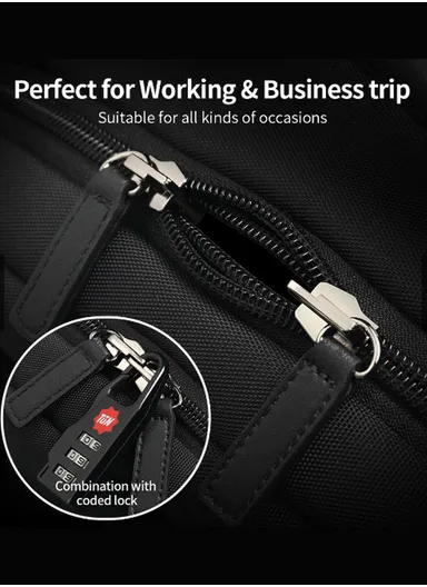 15.6″ Laptop Waterproof &amp; Anti-Theft Business Travel Backpack T-B9110 - Black