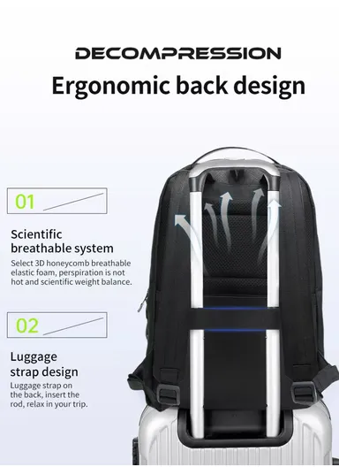 15.6″ TSA Lock Waterproof &amp; Anti-Theft Business Travel Laptop Backpack T-B9050