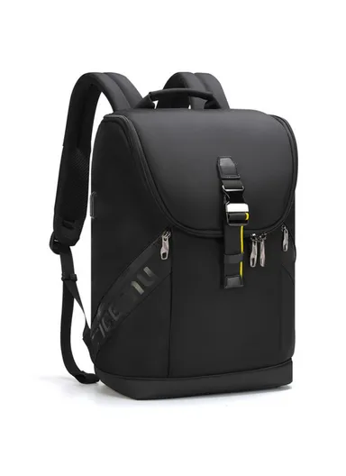 15.6" Waterproof Nylon Polyester 180° Fully Open Anti-Theft USB Port Water Bottle Side Pockets Laptop Office Business Backpack With USB-A Cable &amp; TSA Lock T-B3962 (W40 x D18 x H48)cm