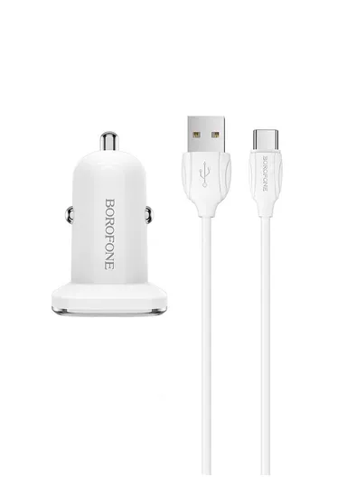 18W 3A QC3.0 USB To Type-C Car Charger With Cable BZ12A 