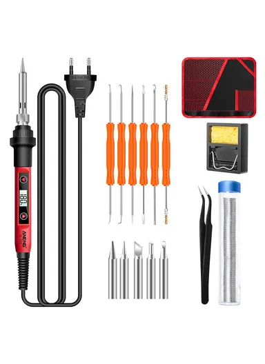 17 Pcs 60W Adjustable Electric Soldering Iron Kit With Replaceable Welding Head Electronic Repair Set SL102