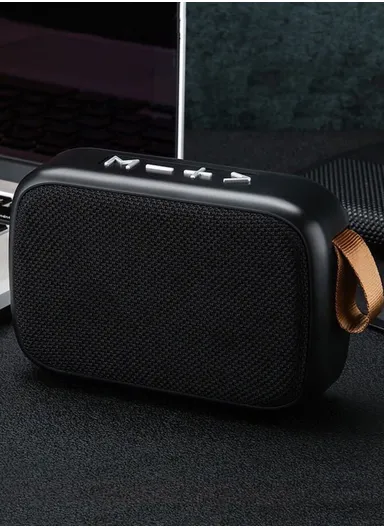 3W 400mAh Cloth Portable Mini Speaker Bluetooth Speaker Deep Bass Sound Box Speaker G2 (L8 x W12 x T3.5)cm - Black