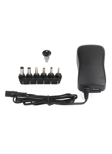 30W Pc &amp; Fireproofing Universal AC Plug-In Adapter 6 DC Tips (L8 x W4.5 x T7)cm