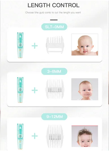 5W 800mAh Rechargeable Vacuum Baby Children Low Noise Hair Clipper V-151 (L19 x W4 x T5)cm