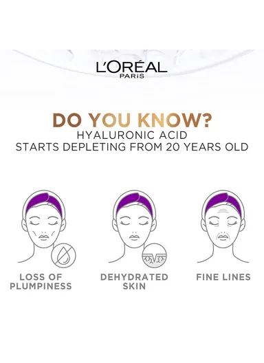 50ml L'Oreal Paris Hyaluron Expert Moisturiser and Plumping Anti-Aging Day Cream with Hyaluronic Acid