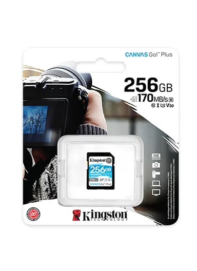 256GB 170MB/s Canvas Go Plus SD Card UHS-I U3 V30