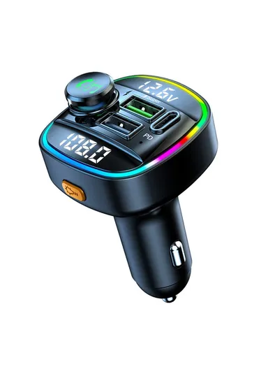 Hands-Free Voltage Detection Type-C Dual USB Bluetooth FM Transmitter Car Charger C22