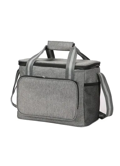 15L Lunch Bag Insulated Large Capacity Waterproof Handbag Camping Meal Thermal Bag (W30 x D20 x H23)cm - Grey