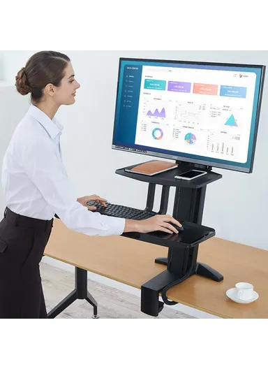 17-32'' Computer Monitor Desktop Stand With Key Board Plate L80