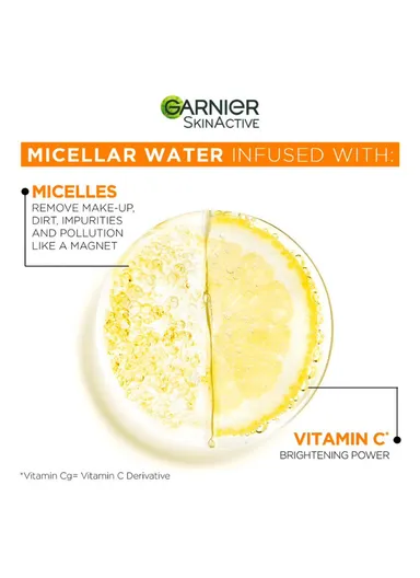 400ml Vitamin C Micellar Water Facial Brightening Cleanser and Makeup Remover