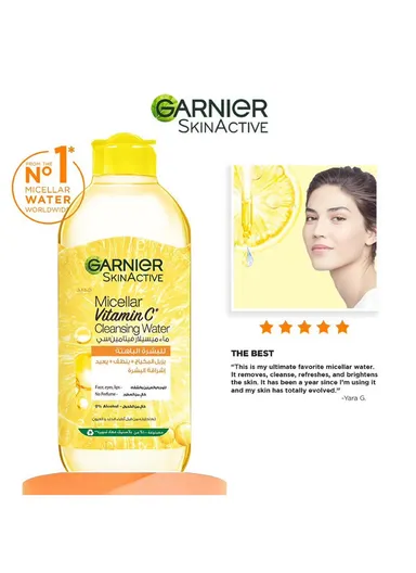 400ml Vitamin C Micellar Water Facial Brightening Cleanser and Makeup Remover