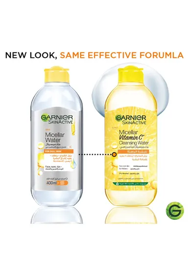 400ml Vitamin C Micellar Water Facial Brightening Cleanser and Makeup Remover