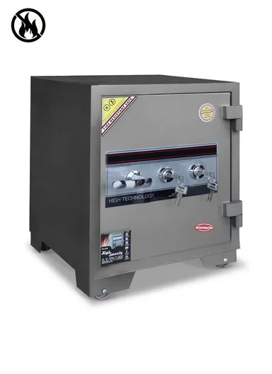 120Kg (W50 x D50 x H62)cm Fireproof Heavy Duty Steel Construction Key Lock Locking System Built-In Steel Locking Bolts Safe Box K3-620SS