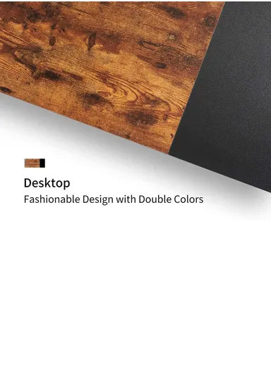 Basics Classic Home Office Computer Desk With Storage Shelves For Home Office Workstation &amp; Two Drawer (W120 x D60 x H74)cm