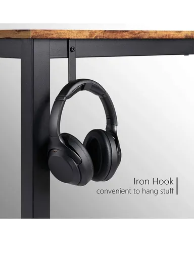 Basics Classic Home Office Computer Desk With Storage Shelves For Home Office Workstation &amp; Two Drawer (W120 x D60 x H74)cm