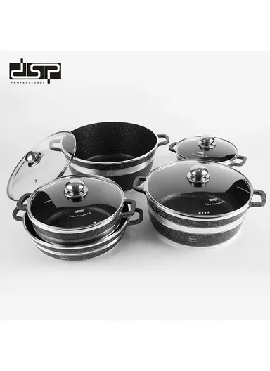 12Pcs Toughened Non-Stick Casserole Set With Lids, Spatula &amp; Apron CA015-S01