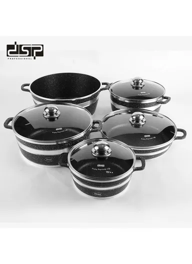 12Pcs Toughened Non-Stick Casserole Set With Lids, Spatula &amp; Apron CA015-S01