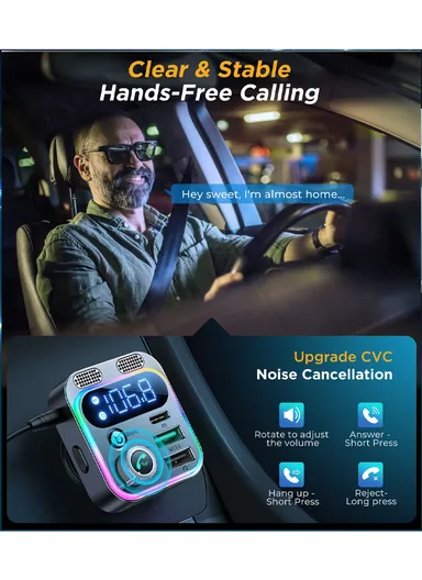 48W Car Wireless FM Transmitter JR-CL16 - Silver