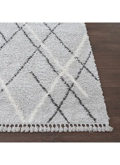 Bohemian Stripy (L230 x W160)cm Zymta Winter Carpet - Grey / Off White