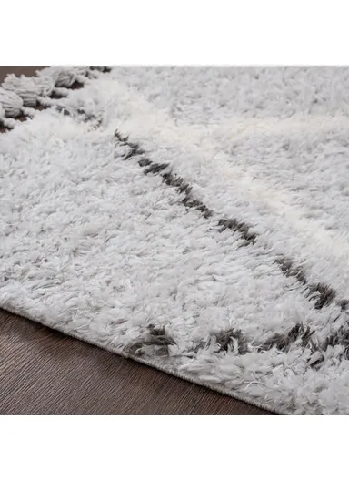 Bohemian Stripy (L230 x W160)cm Zymta Winter Carpet - Grey / Off White