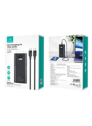 30000mAh 65W PD Power Bank Portable Charger External Battery Pack With 100W PD Type-C to Type-C Cable