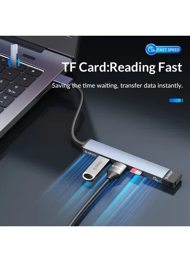 4 Slot USB3.0 HUB USB To USB3.0+USB2.0+TF Card HUB Adapter 