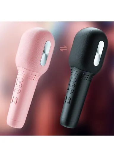 Cute Kids Wireless Karaoke Microphone Home Bluetooth Handheld Music Mic K9 - Black