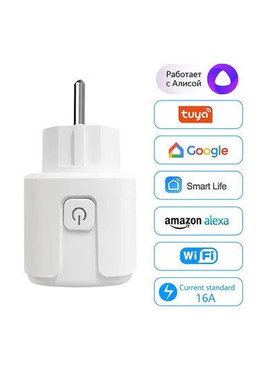 20A WiFi Outlet Smart Plug, Amazon Alexa Google Assistant Smart Plug - White