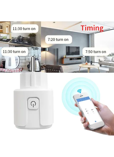 20A WiFi Outlet Smart Plug, Amazon Alexa Google Assistant Smart Plug - White